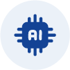 Icono de IA representado como un chip