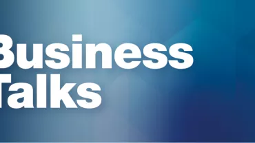 Texto 'Business Talks' en fondo azul
