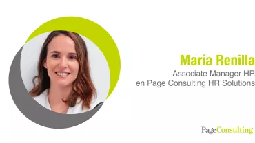 Retrato de una persona con texto sobre su cargo en Page Consulting.