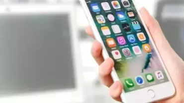 Smartphone aguantado por una candidata que va a solicitar la vida laboral por móvil