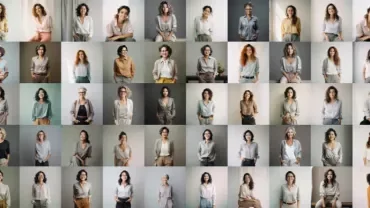 collage de fotos de perfil profesional de mujeres