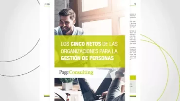 Portada de un documento sobre los cinco retos en la gestión de personas por Page Consulting.