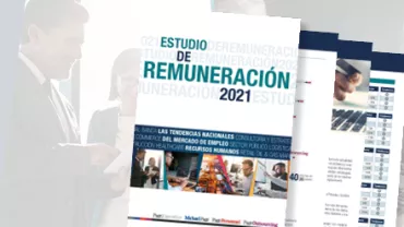 Portada de un estudio de remuneración 2021 con gráficos y texto.