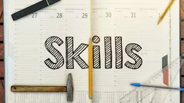 Agenda y herramientas con la palabra 'Skills'
