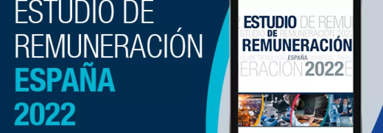 Portada del Estudio de Remuneración España 2022 en una tableta.