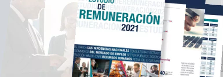 Portada de un estudio de remuneración 2021 con gráficos y texto.