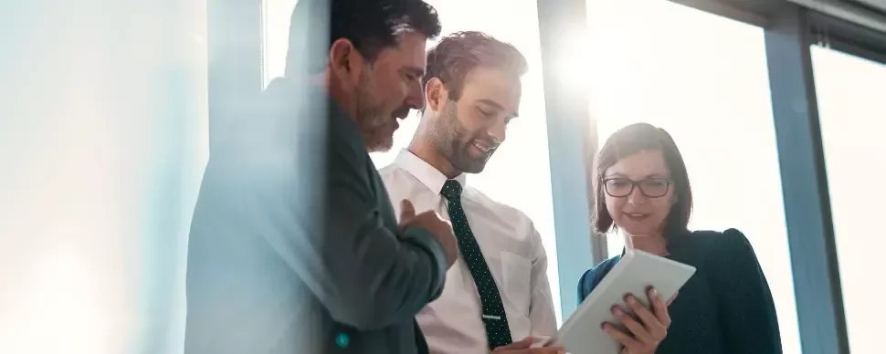 Equipo de consultores revisando un CV