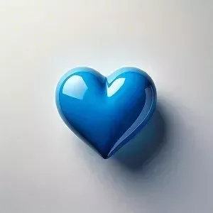Un icono de corazón azul.