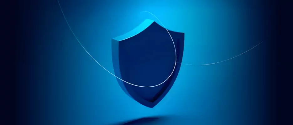 Un ícono de seguros con fondo azul.