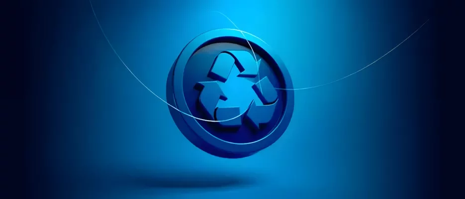 Un ícono redondo azul de servicios de sostenibilidad.