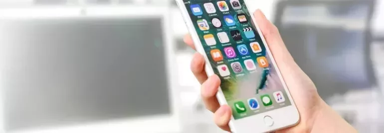 Smartphone aguantado por una candidata que va a solicitar la vida laboral por móvil
